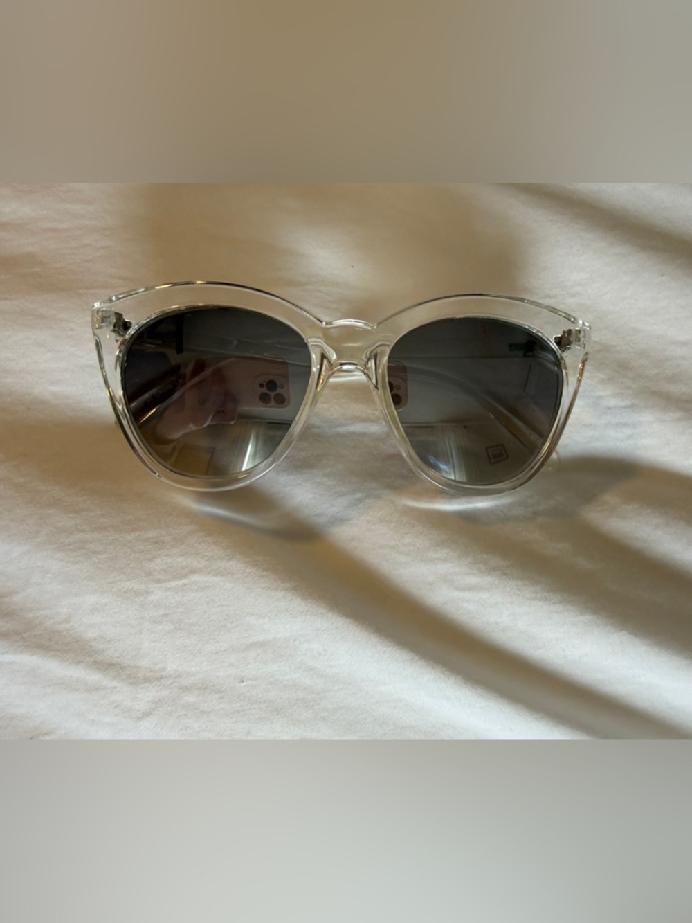 Quay Australia Clear Frame with Black Gradient Lenses Women's Sunglasses